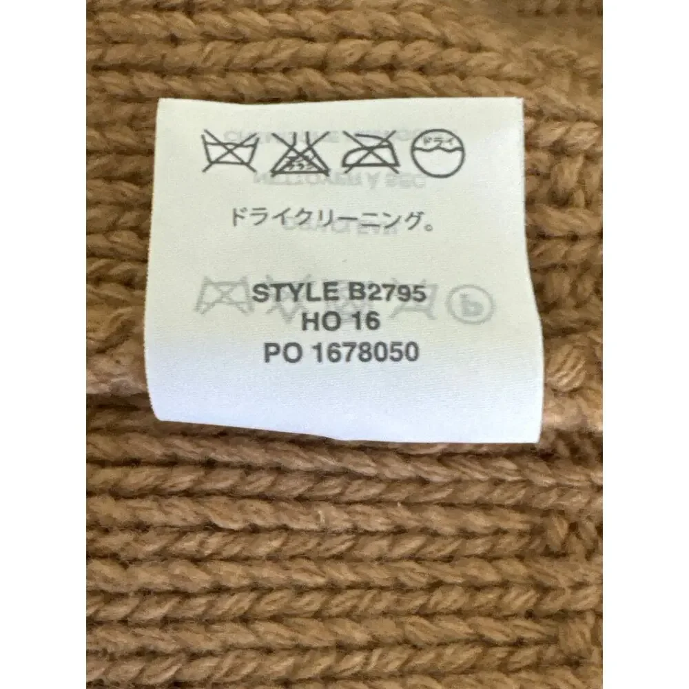 J. Crew Womens Cambridge Cable Knit Turtleneck Sweater Camel‎ B2795 Size S